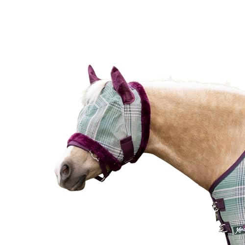 Mini/Pony Fly Mask Fleece Trim & Soft Mesh Ears Size: Pony Color: 2019 - Imperial Jade - color: 2019 - Imperial Jade, size: Pony