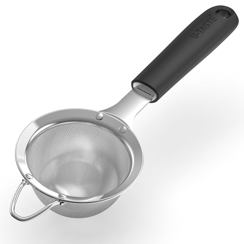U-Taste Fine Mesh Strainer, 18/8 Stainless Steel Sieve 30 Mesh, S/Black - color: (2) Black, size: S-3.35in