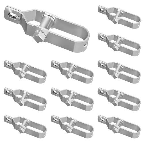 12Pcs Electric Fence Tightener, Heavy Duty Silver Galvanised Inline Wire Ratchet Tensioner for Tensioning Cable Farm, Fence, Home (90mm/3.5”) - size: 90mm/3.5”