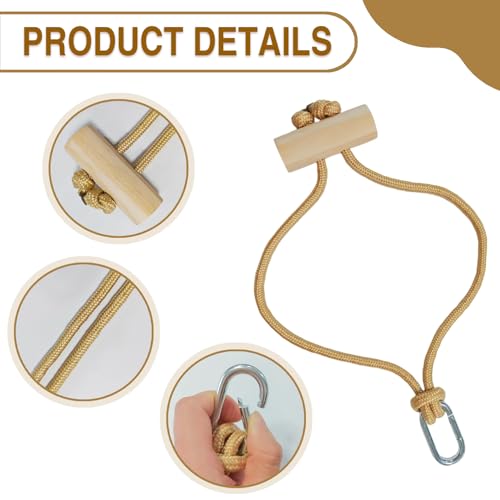 2 PCS Horse Bucket Strap with Wooden Snap Multi-Purpose Adjustable Nylon Rope & Quick Release Carabiner Hay Chix Horse Bucket Strap for Stable Water Bucket Hanging Equine Barn Supplies