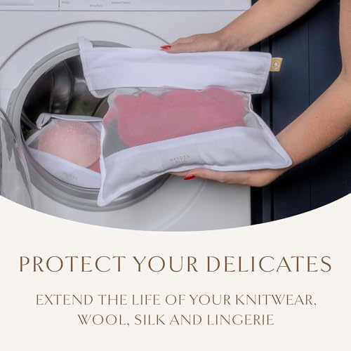 Organic Cotton Mesh Laundry Bags for Delicates & Travel, 2 Pack | Mesh Wash Bags for Lingerie, Bras, Delicates, and Garments; Large and Small Size for Machine Washing, Carbon Neutral, White