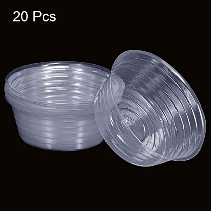 MECCANIXITY Plant Pot Saucer 9 Inch Plastic Round Flower Drip Tray for Indoor Outdoor, Clear Pack of 20 - size: 22.8x9cm