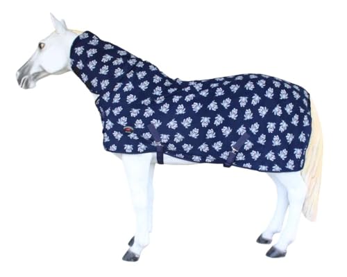 Challenger Horse Polar Fleece Cooler with Combo Neck Moisture-Wicking Exercise Blanket, Breathable Lightweight Cooling Sheet, Frog Print 43EE15N - color: Frog Pond, size: 82 inches