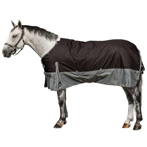 Dura-Tech Viking Horse Turnout Sheet | Open Front with 2 Buckle | Waterproof, Windproof & Breathable Blanket | Criss-Cross Surcingle | Winter Horse Blanket - size: Horse Size 76, style: Sheet (no insulation)