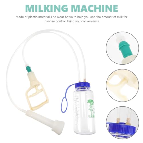 Totority Manual Milking Machine for Goats & Cows, 1L Portable Hand Vacuum Pump Milker Kit, Food-Grade Sheep Milking Bucket for Small Farm, Home, Daily Use