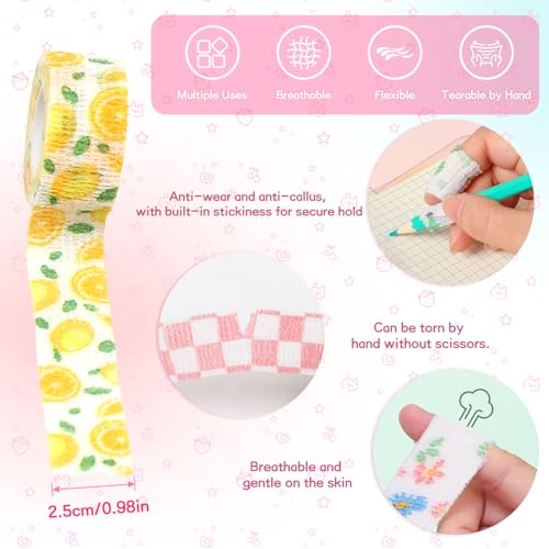 SYNTHORA 8 Rolls Self-Adhesive Cohesive Finger Bandage Wraps are Elastic,Breathable,Waterproof Bandages Sports Fixing Band Stretch Wrap