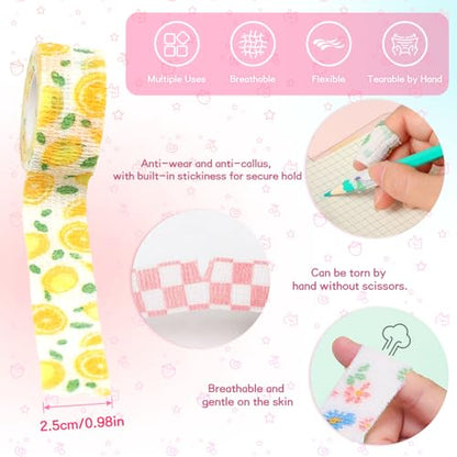 SYNTHORA 8 Rolls Self-Adhesive Cohesive Finger Bandage Wraps are Elastic,Breathable,Waterproof Bandages Sports Fixing Band Stretch Wrap