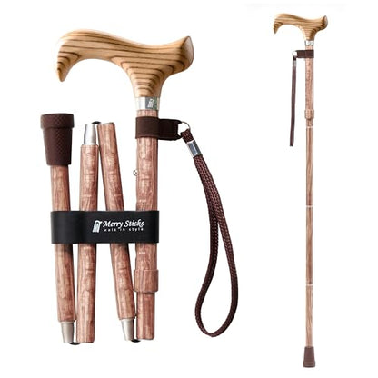 Merry Sticks Foldable Walking Cane for Women and Men, Adjustable, Rosewood - color: Rosewood, size: Classic Grip