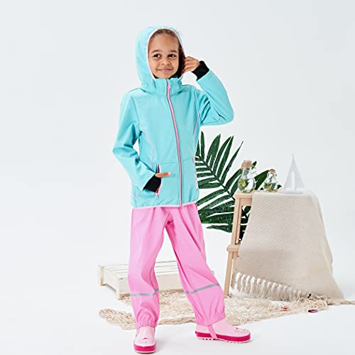 M2C Girls Hooded Fleece Lined Waterproof Windproof Jacket - color: Mint Green, size: 5T