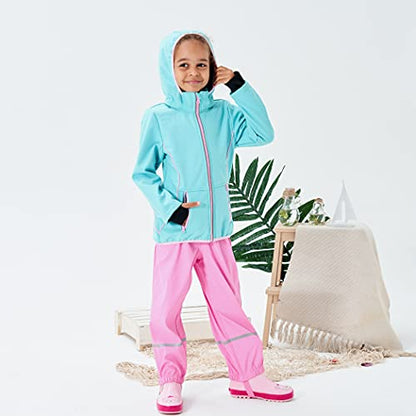 M2C Girls Hooded Fleece Lined Waterproof Windproof Jacket - color: Mint Green, size: 5T