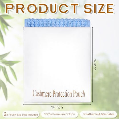 2 Pcs Sweater Storage Bags with Integrated Cedar Wood Cotton Bag