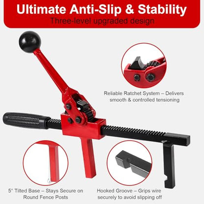 Chain Link Fence Stretcher Tool, Heavy Duty Ratchet Fence Tensioner