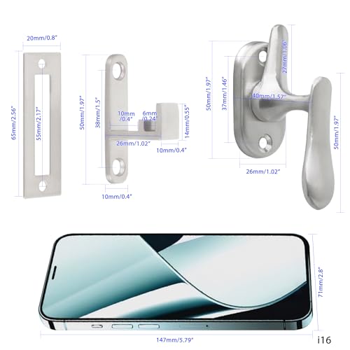 Alise Flip Latch Lock Swinging Gate Latches Door Lock,Brushed,Small Size - color: Brushed, size: Small Size