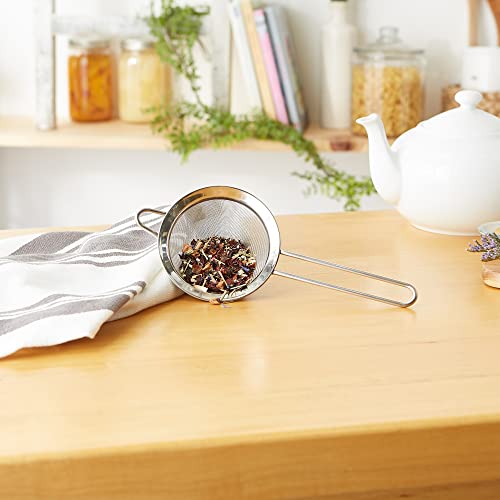 RSVP International Endurance Kitchen Collection, Stainless Steel Fine Mesh Conical Sieve/Colander, Multi-Purpose for Cooking, Baking, Loose Leaf Tea, Bar Strainer Cocktails, 4-Inch - size: 3-1/2-Inch