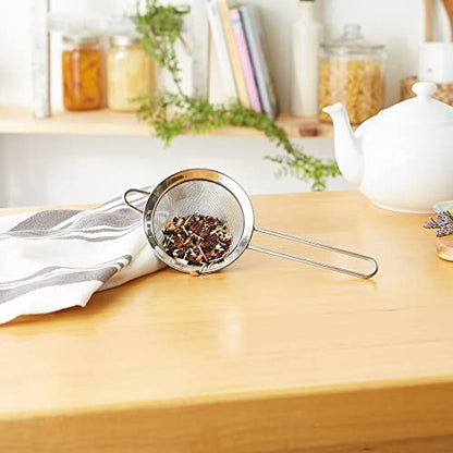 RSVP International Endurance Kitchen Collection, Stainless Steel Fine Mesh Conical Sieve/Colander, Multi-Purpose for Cooking, Baking, Loose Leaf Tea, Bar Strainer Cocktails, 4-Inch - size: 3-1/2-Inch