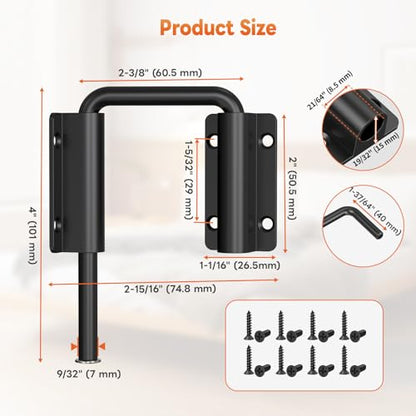 Upgraded Sliding Door Loop Lock, Gate Latches, Black-2PCS - color: Black-2PCS