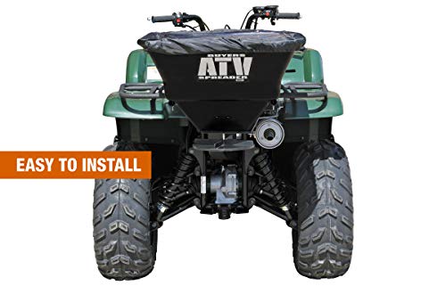 Buyers Products ATVS100 ATV Broadcast Spreader with Rain Cover, 100 lb Capacity, Rear Rack Mount, Poly Hopper, 12V Motor, for Seed, Fertilizer, Salt & Feed, All Season Use, ATV Accessories & Lawn Care