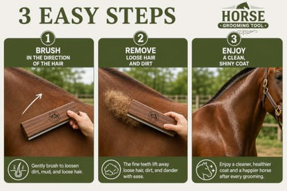 I.N 8-Inch Desheding Brush for Dog & Horses Remove loose Hair & Undercoat Deshedding Tools for Large Dogs, Horses, Ponies,& Cows Pet Grooming Brush - size: 8 Inch