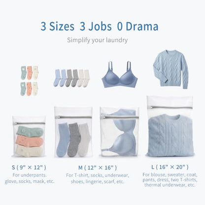 Muchfun 4Pcs Durable Fine Mesh Laundry Bags for Delicates | (1Large, 2Medium, 1Small) - size: 1Large, 2Medium, 1Small