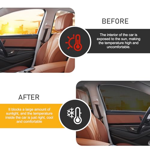 4 PCS Car Window Screen Mesh, Heat Block Double-layer Car Window Shade, Breathable High Elastic Mesh Privacy Protection Curtain, Universal for Most Sedans (Black) - color: Black #Sedan