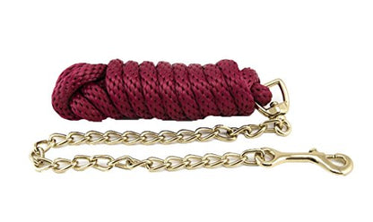 Basic Poly Lead Rope with Chain - color: Burgundy