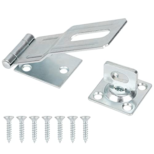 4.5" Swivel Staple Safety Hasps Latches with Twist Knob, Silver 1Pcs - color: Silver