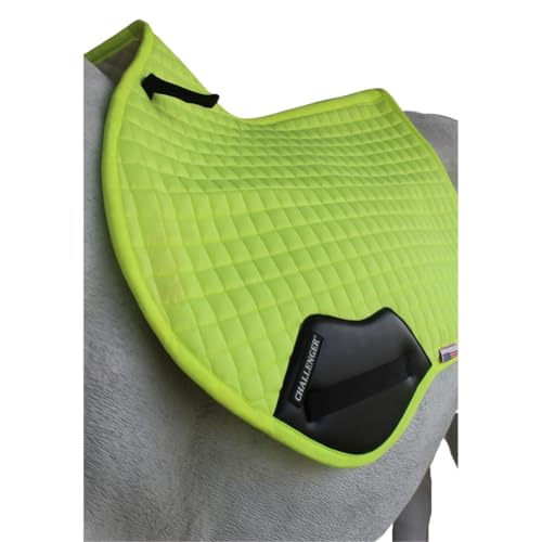 Horse Contoured English Quilted Lightweight All-Purpose Saddle Pad 72TS34 - color: Lime Green