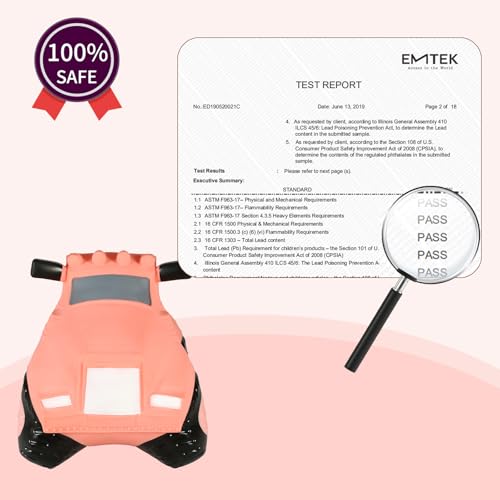 INPANY Kids Bouncy Car Hopper Toys, Toddlers Ride on Car, Gifts Toy for Kid | Eco-Friendly PVC, Low Center Gravity, Cute Cartoon Design, Load 100 Lbs, Learn & Exercise & Active Fun, Gifts for 1-3 Kids - color: Pink Car