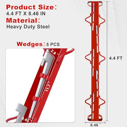 Woven Wire Fence Stretcher Bar 4ft with 5 Wedge,Field Fence Stretcher | Heavy Duty Steel Fence Stretcher Tool, Chain Link Fabric Fence Stretcher for Outdoor, Private Farms, Yards - size: 4FT