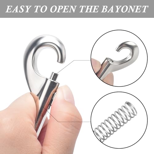 ERKOON 15 Pack Heavy Duty Snap Hooks Double Sided Clips for Hanging Horse Tack Sling Feed Buckets Dog Leash Collar Key Chain Zinc Alloy Metal Snaps Clip(3-1/2 Inch) - size: 3-1/2 Inch
