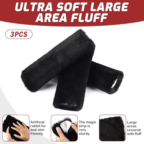 Fleece Halter Covers for Horses, Artificial Rabbit Fur Soft Padded - size: Black 8.6In