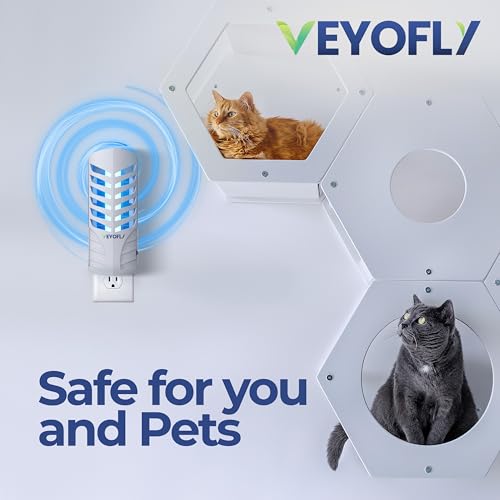 VEYOFLY Fruit Fly Traps Indoor Plug-in UV, Gnat Trap, 2 Device + 6 Refills - color: White, size: 2 Devices + 6 Refills