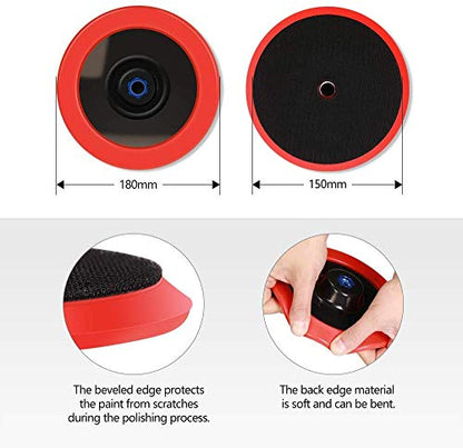 Wool Polishing Pads, SPTA 8"(200mm) 100% Natural Wool Buffing Pad with Hook & Loop Backing 4pcs Set Come with 5/8-11 Thread Backing Plate for Car Polishing, Buffing and Cutting - size: 8inch (200mm)
