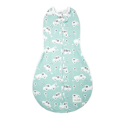 Woombie Grow with Me Baby Swaddle , Convertible Swaddle Fits 0-9 Months, Expands to Wearable Blanket for up to 18 Months, Buzzy Cars - color: Buzzy Cars, style: Grow With Me