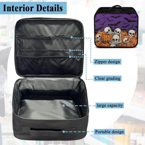 Halloween First Aid Bag Empty Skeleton Pumpkin Travel Medicine Bags for Home Car Hiking Medical Supplies Storage Bag Portable - color: Halloween Skeleton Pumpkin