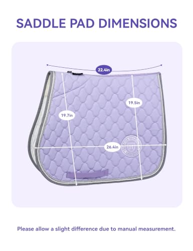 Harrison Howard All Purpose Saddle Pad, English Saddle Pad, Wither Contour - color: Lavender