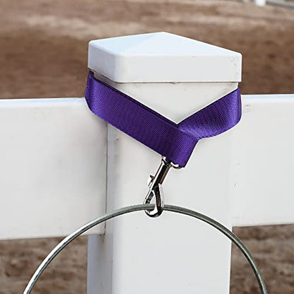 Harrison Howard 4PCS 22” Easily Packed Sturdy Nylon Bucket Straps for Hay Nets and Water Feeder Buckets-Purple - color: 4PCS Purple