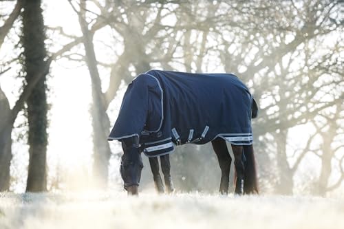 LeMieux Arika Storm-Tek 350g Turnout Blanket - 1200D - Detachable Neck Included - Navy - 84" - size: 84"