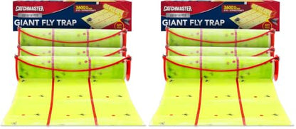 Catchmaster Giant Fly Glue Trap 6-Pack 30 Feet Each, Adhesive Fly Traps Outdoor, Sticky Bug Catcher, Bulk Flying Insect Paper Roll, Pest Control for Garage, Barn, Greenhouse & Garbage Room - size: 6 Pack
