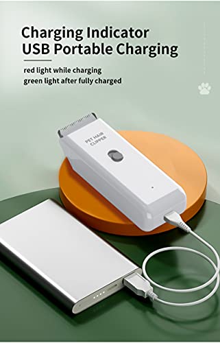 Dog Cat Home Hair Waterproof Clipper Portable Pet Shaver - color: White