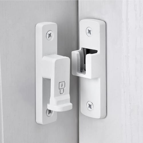 Matte White 90 Degree Zinc Alloy Barn Door Latch, Flip Gate Lock - color: Matte White_90 Degree