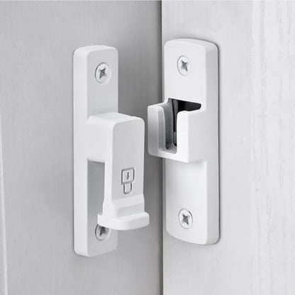 Matte White 90 Degree Zinc Alloy Barn Door Latch, Flip Gate Lock - color: Matte White_90 Degree