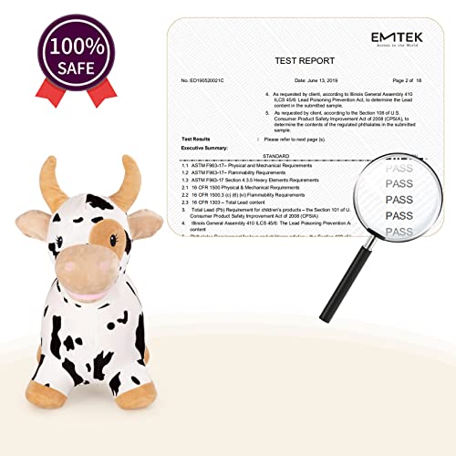 INPANY Bouncy Cow, Plush Cow Hoppers Toys for 2-4 Kid, Indoor & Outdoor Fun - color: Plush Bull