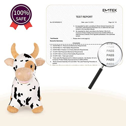 INPANY Bouncy Cow, Plush Cow Hoppers Toys for 2-4 Kid, Indoor & Outdoor Fun - color: Plush Bull