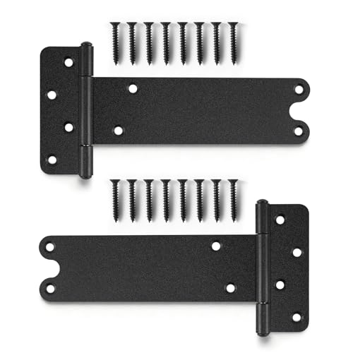 8 inch Gate Hinges,300Lbs Capacity, Matte Black,2Pack Heavy Duty Door Hinge - size: 8“-2 pcs-U-Matte Black