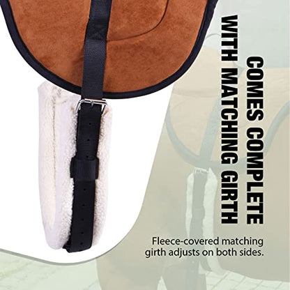 Harrison Howard Equestrian Saddle Pad Horse Riding Pad Bareback Pad with Girth - color: Brown