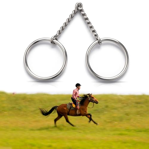 Stainless Steel Ring O & d Snaffle Bit for Horses Snaffle Mouth Gentle Horse Pony Bit with Copper Roller for Training, Western & English Riding - size: Mouth Spacing 135mm, style: O-ring Twisted Wire