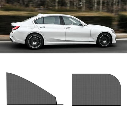 4 PCS Car Window Screen Mesh, Heat Block Double-layer Car Window Shade, Breathable High Elastic Mesh Privacy Protection Curtain, Universal for Most Sedans (Black) - color: Black #Sedan
