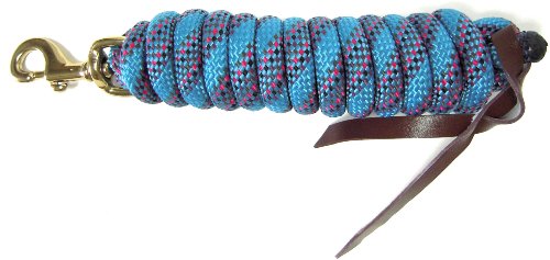 Hamilton 5/8" x 10' Poly Cowboy Horse Lead Rope, Ocean Weave - color: Multi-Weave Ocean Blue, size: 5/8" x 10'