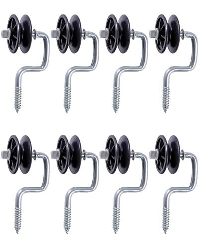 8 PCS Farm Electric Fence Wood Post Insulators, Self-Tapping Screw-in Roller Insulators for Polyrope